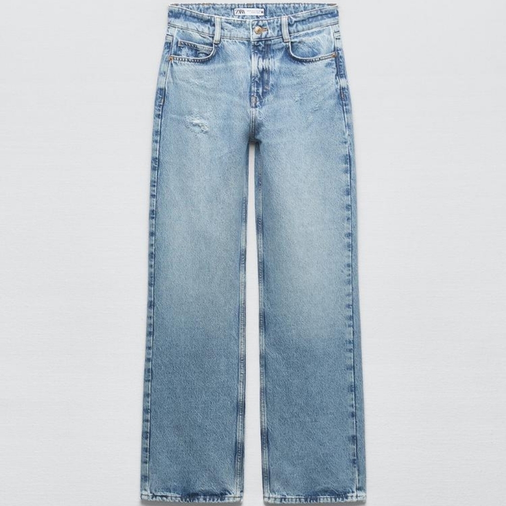 Zara Light Blue Straight Leg Jeans